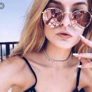 PINK RAYBAN ROUND METAL SUNGLASSES